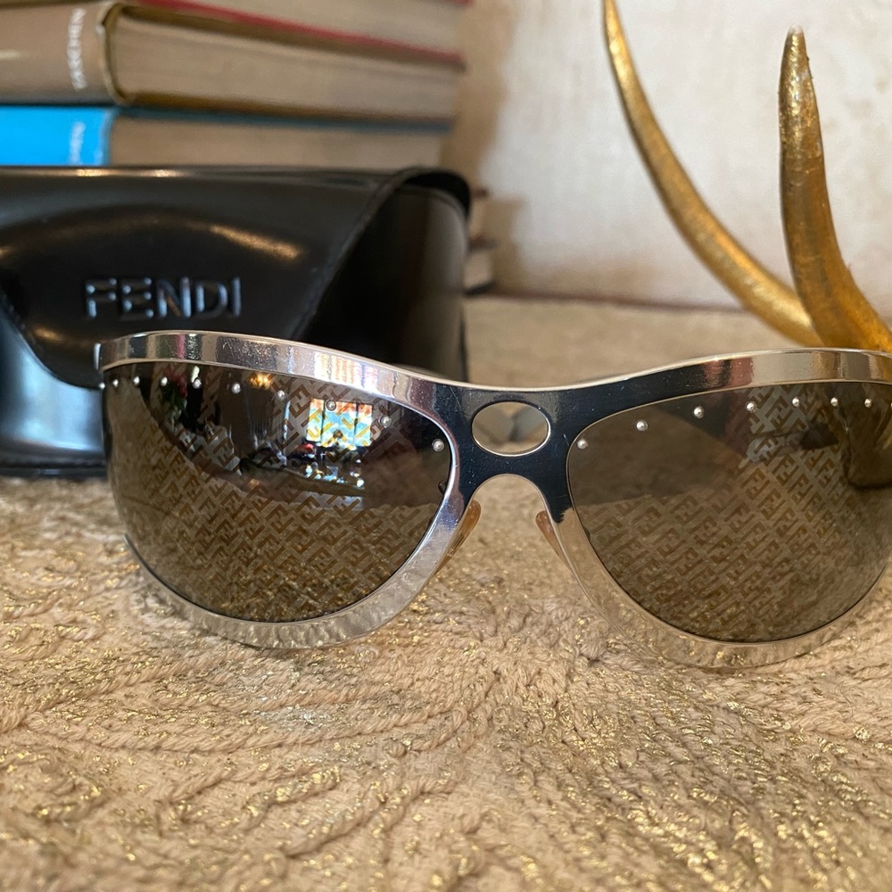 Fendi Silver Sport Logo Sunglasses